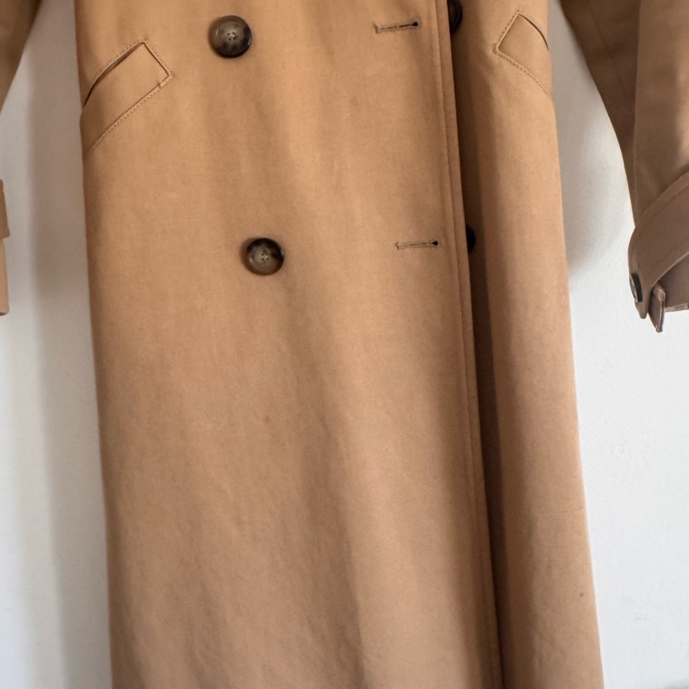 Sezane Scott Camel Double-Breasted Trench Coat - Picture 3 of 4